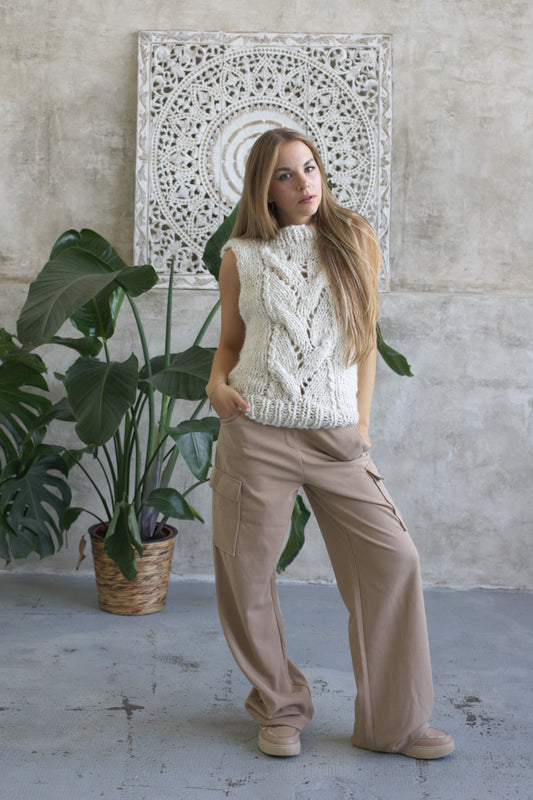 Pletená vesta z alpaky