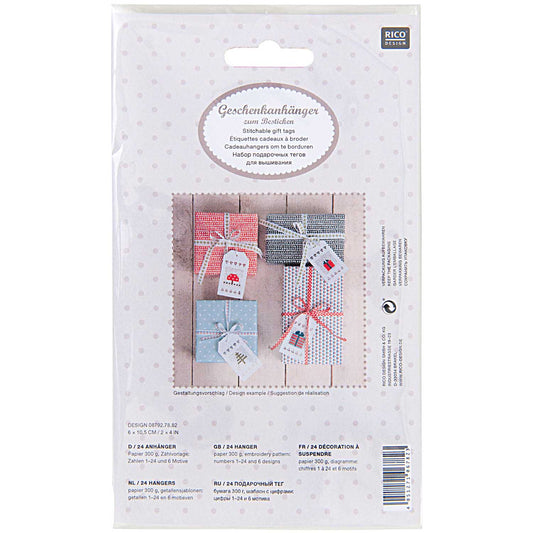 Vyšívací visačky - bílá