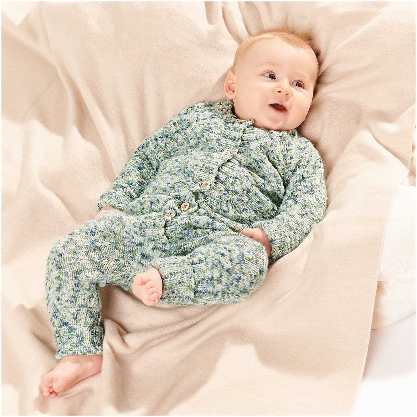 Baby Merino - melírovaná zelená