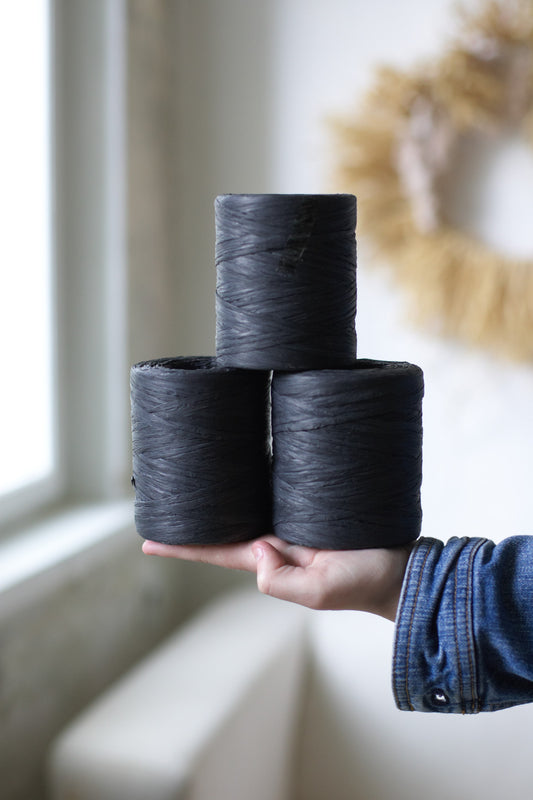 Papírová příze - černá - Ráda pletu