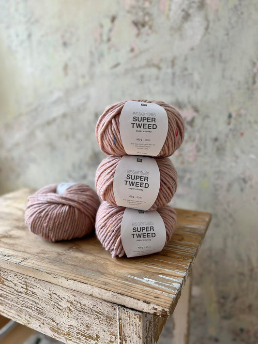 Super Tweed Super Chunky - růžová