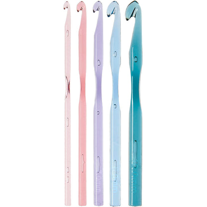 Akrylové háčky na háčkování – sada 5 ks (5,0–10,0 mm)