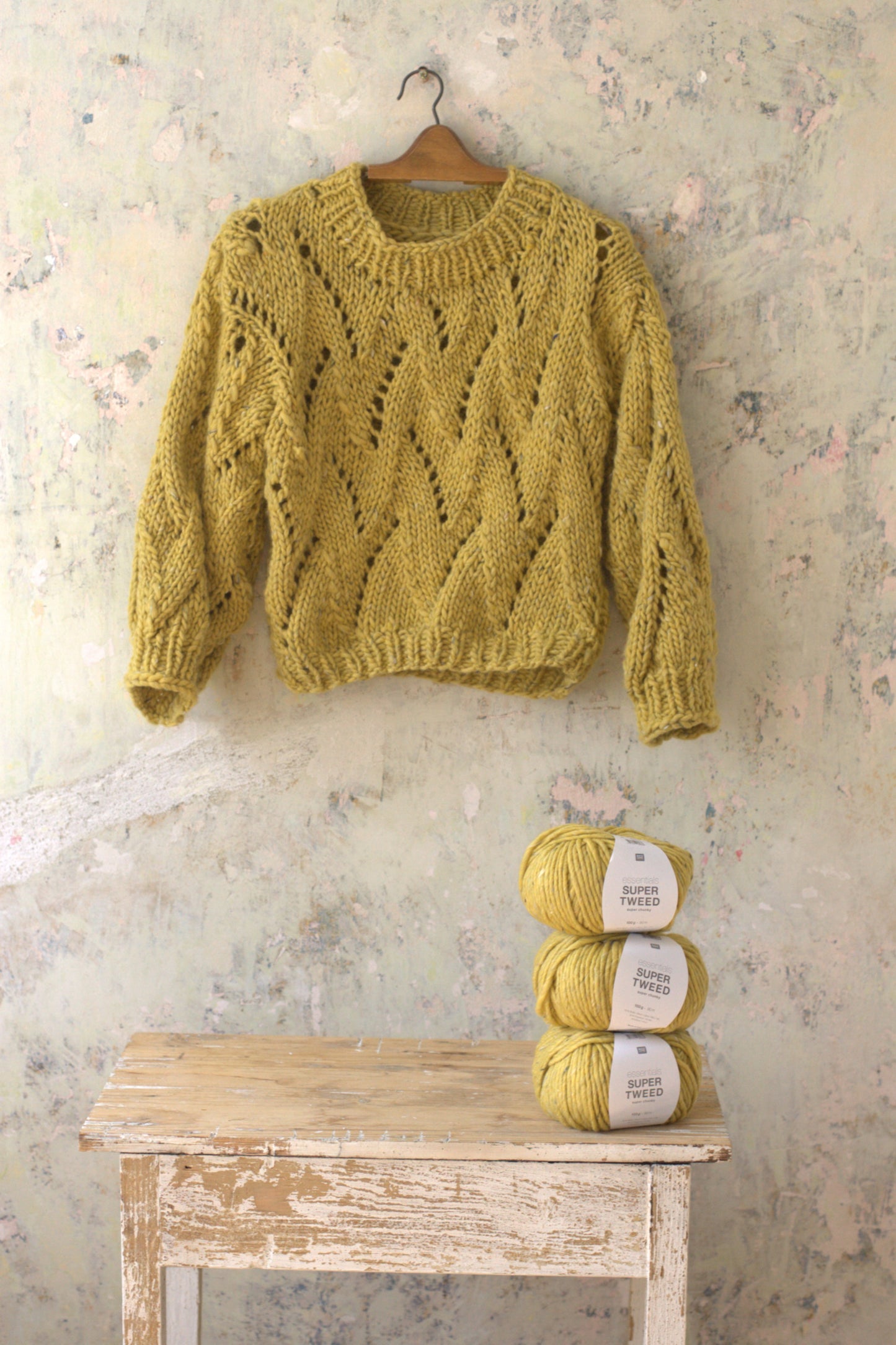 Super Tweed Super Chunky - hořčičná