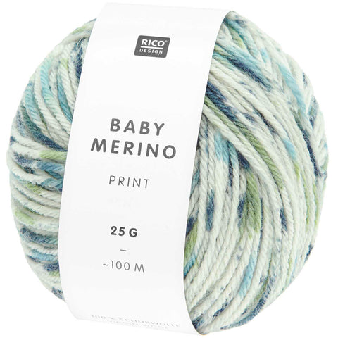Baby Merino - melírovaná zelená