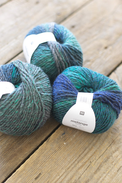 Creative melange Chunky- modro-zelená