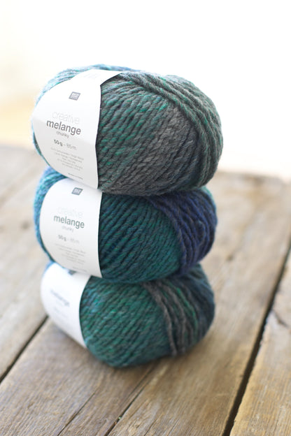 Creative melange Chunky- modro-zelená