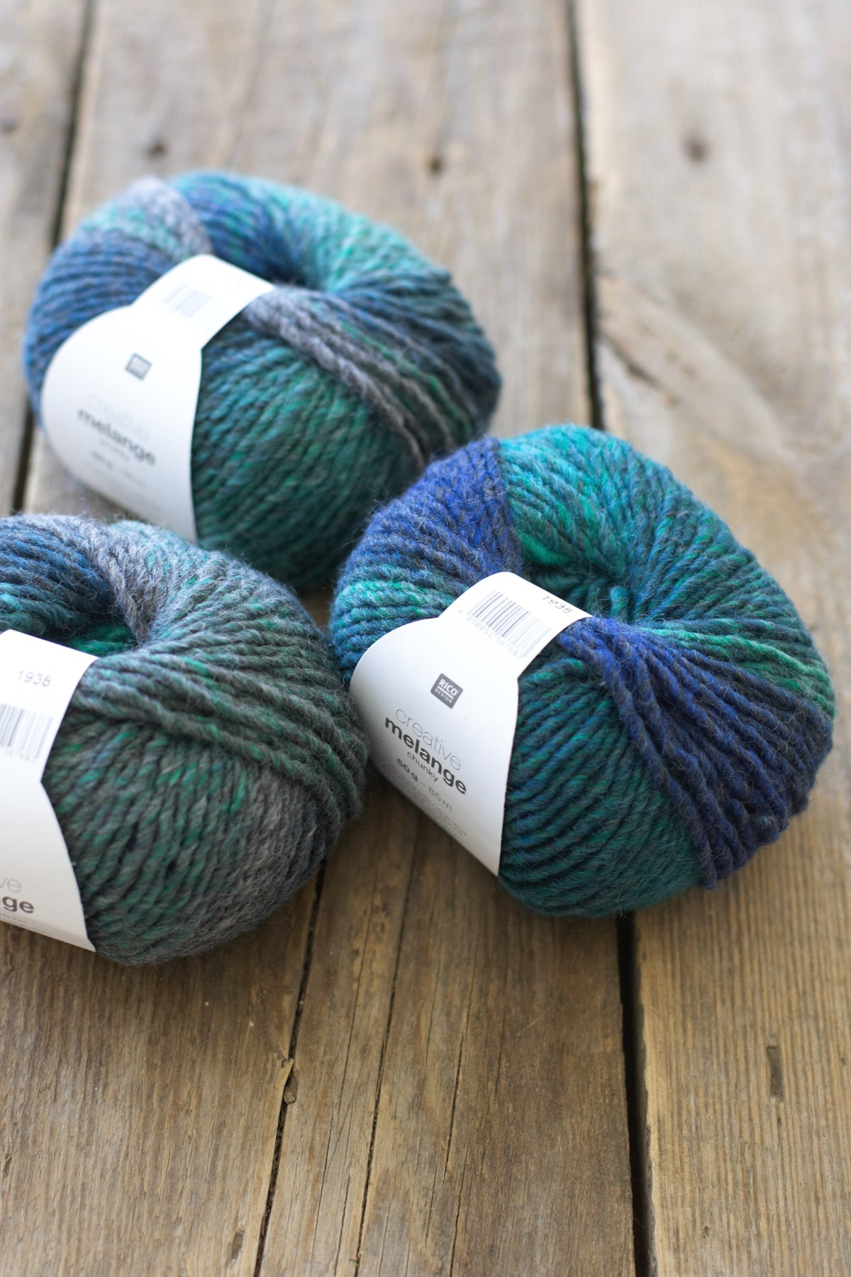 Creative melange Chunky- modro-zelená