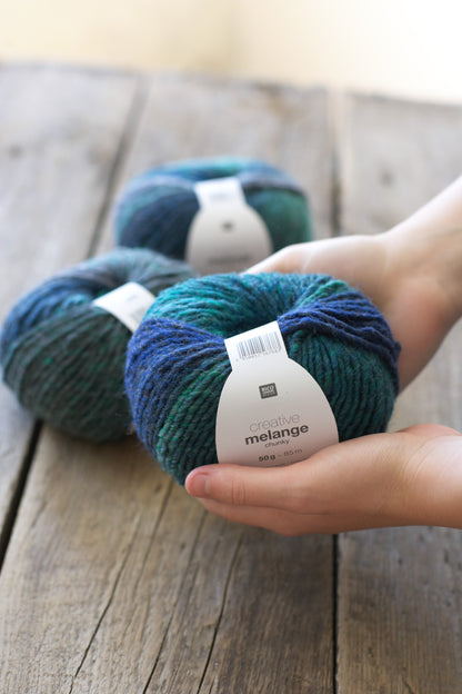 Creative melange Chunky- modro-zelená